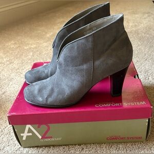 A2 by AEROSOLES Gray Heeled Ankle Boots